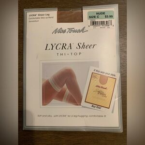 Nice Touch Lycra Sheer Thigh-Highs in Nude NWT Size C